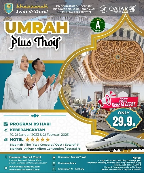 Jadwal Umroh Anak 3 Tahun Februari 2023